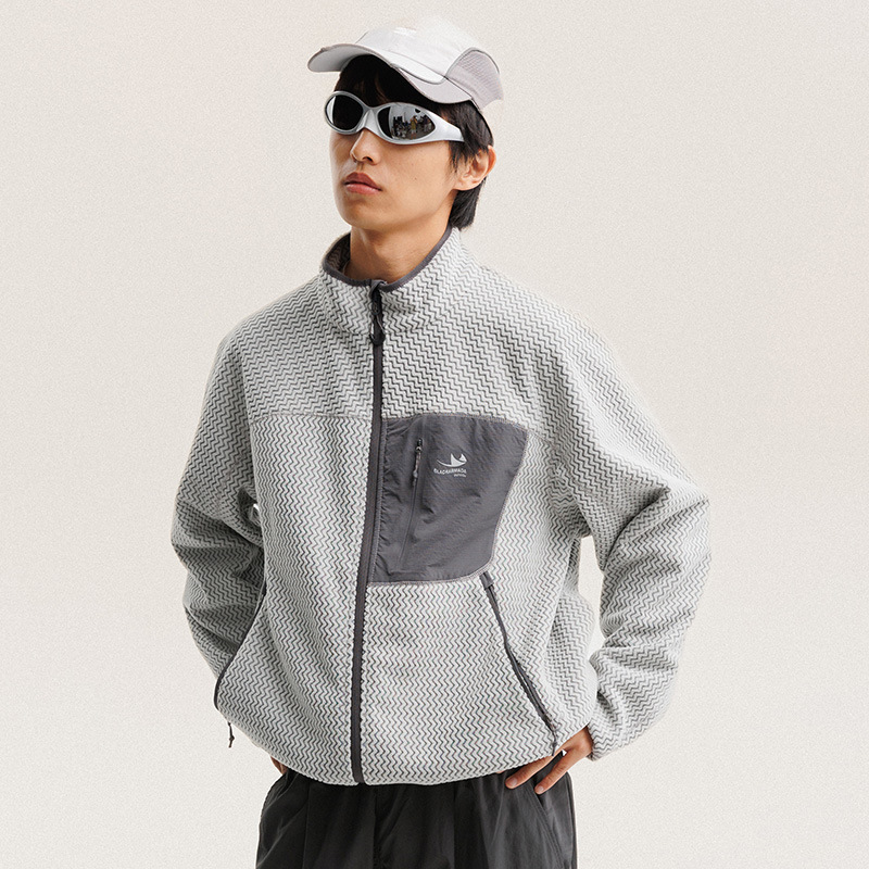 Outdoor Sport Jacket Women'S - Sonbahar Kış Polar Polar Dalgalı Çizgili